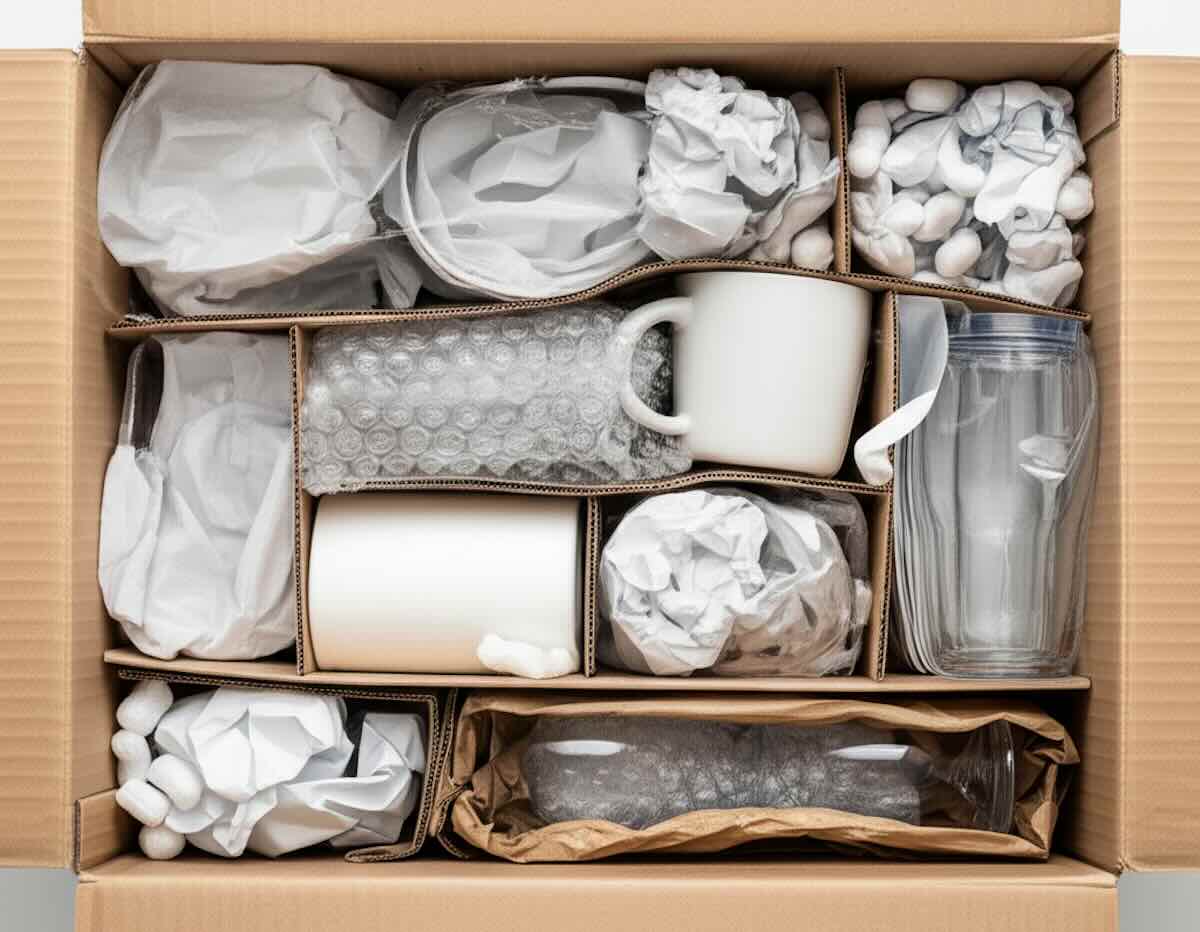 pack and cushion the boxes