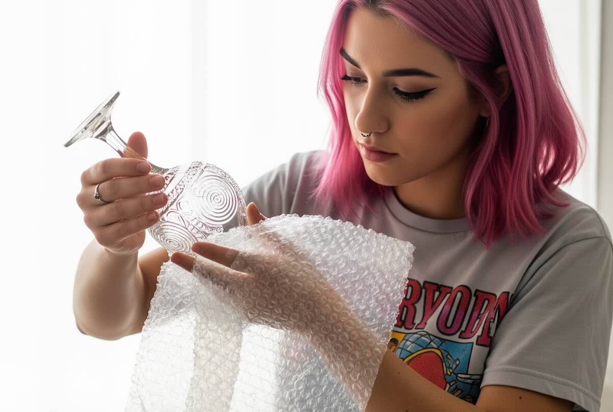 wrap each glass with care