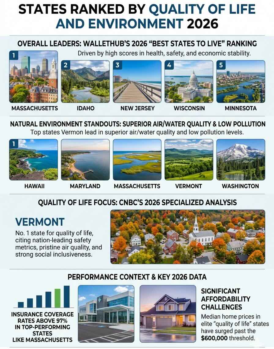 States Ranked By Quality of Life and Environment 2026