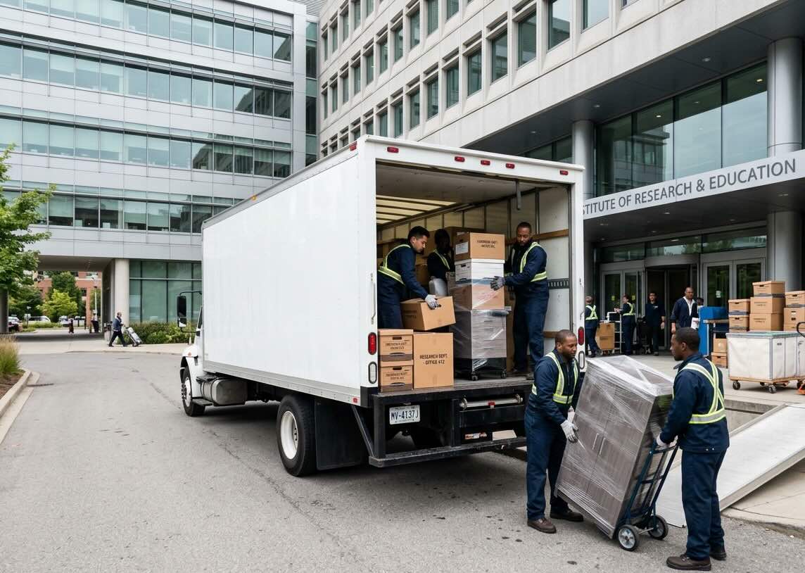Large-scale institutional office move in progress