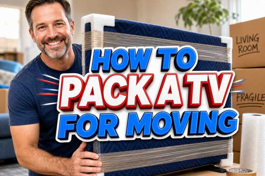 how to pack a tv for moving